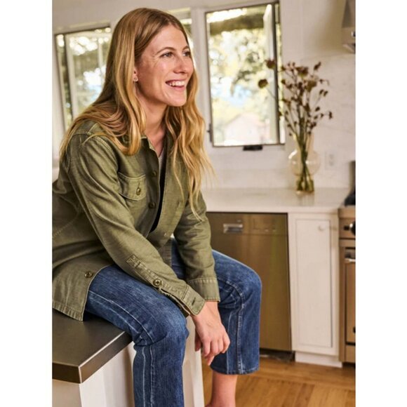 💕FAHERTY💕 Savannah Cotton Overshirt Jacket~ Fatigue Green XS NWT - Picture 10 of 16